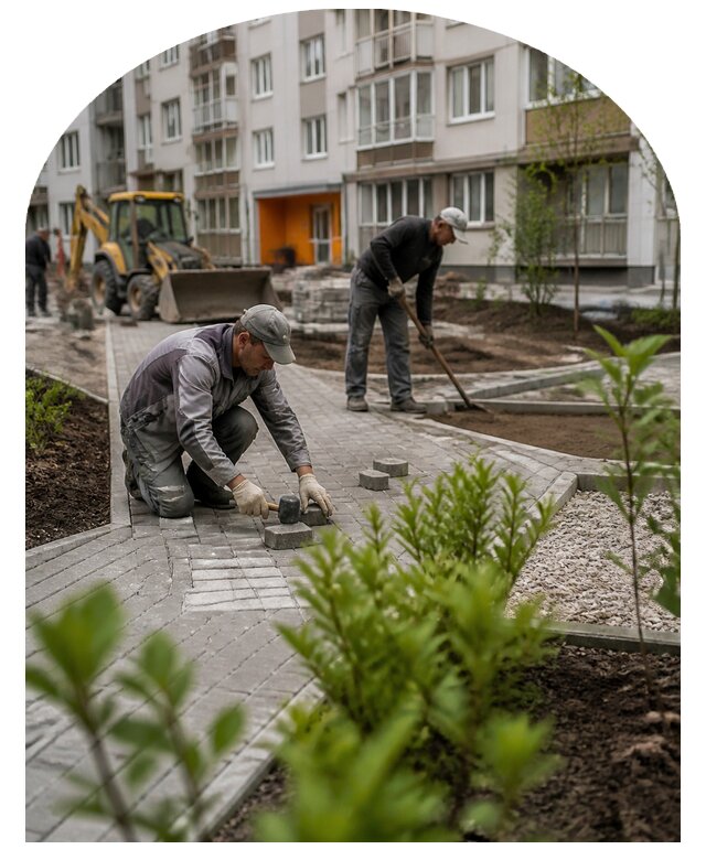 Благоустройство двора многоквартирного дома в Юрге